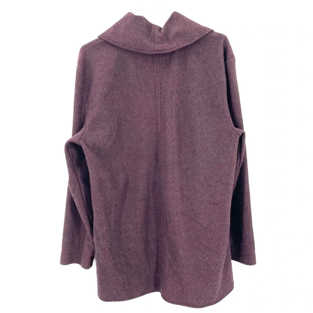 Anthropologie Lilka Cardigan Burgundy Fleece Cocoon Sweater Jacket